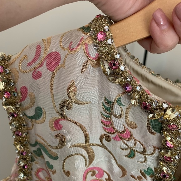 VTG 1950’s Porter’s Madison Ave at 62nd Street Brocade Rhinestone Party Dress - Picture 15 of 15